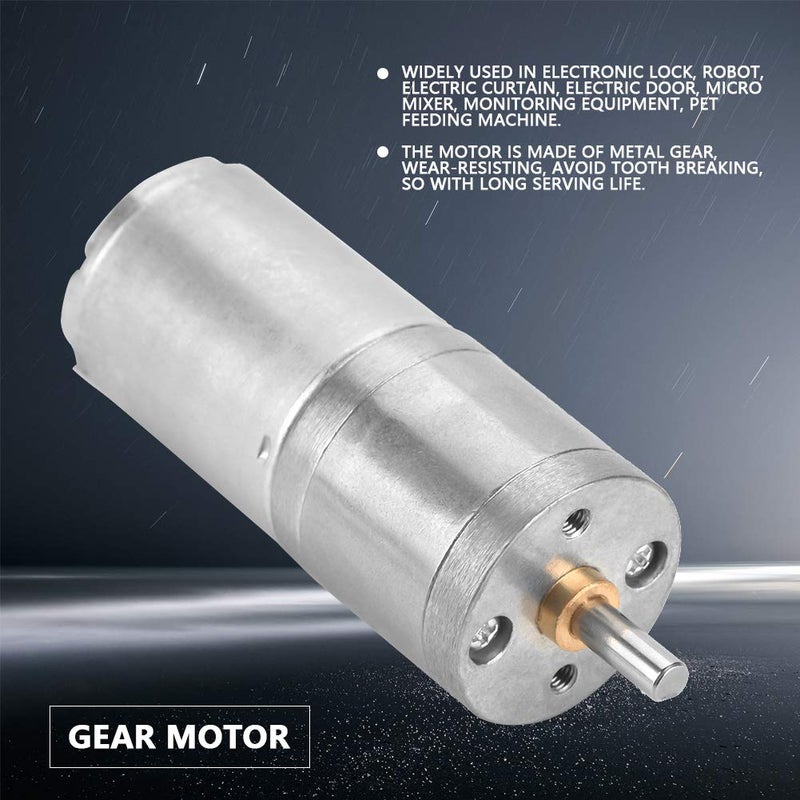 Naroote Dc Motor, DC Gear Motor Low Gear Motor 1Pcs 25mm DC 12V 25GA-370 Low Gear Motor for Electronic Lock (12V 60RPM) - Image 4